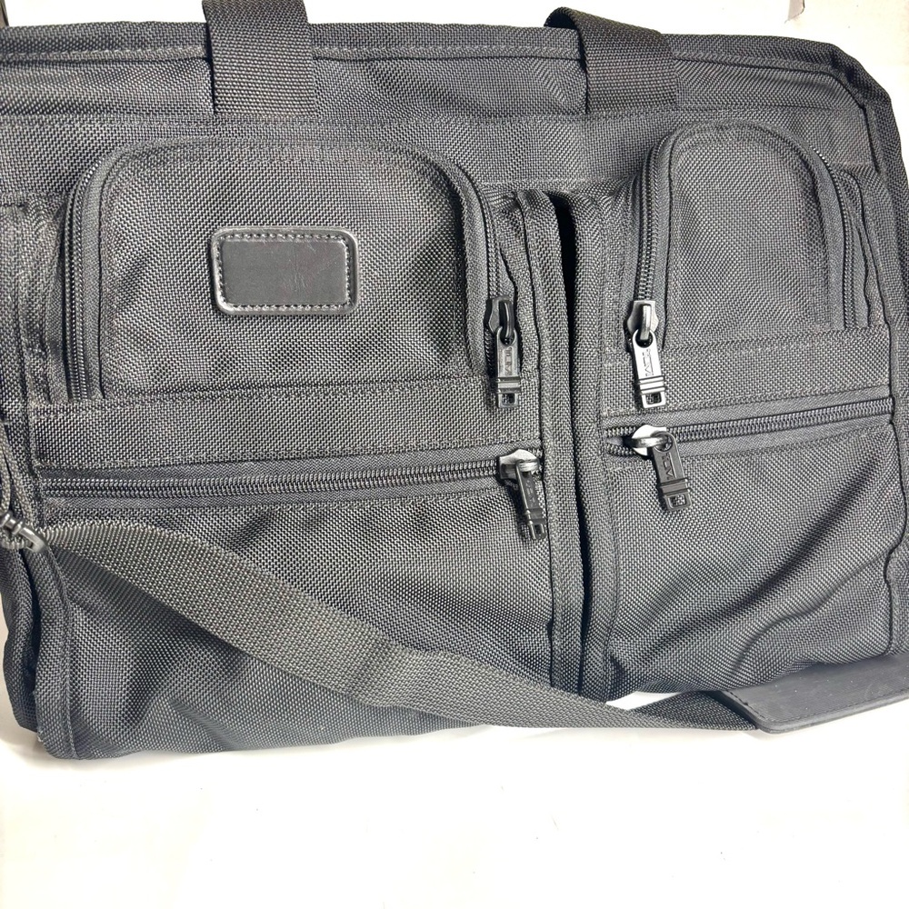 Vintage TUMI Black Ballistic Expandable Nylon/Leather Laptop/Briefcase Bag - Picture 3 of 12